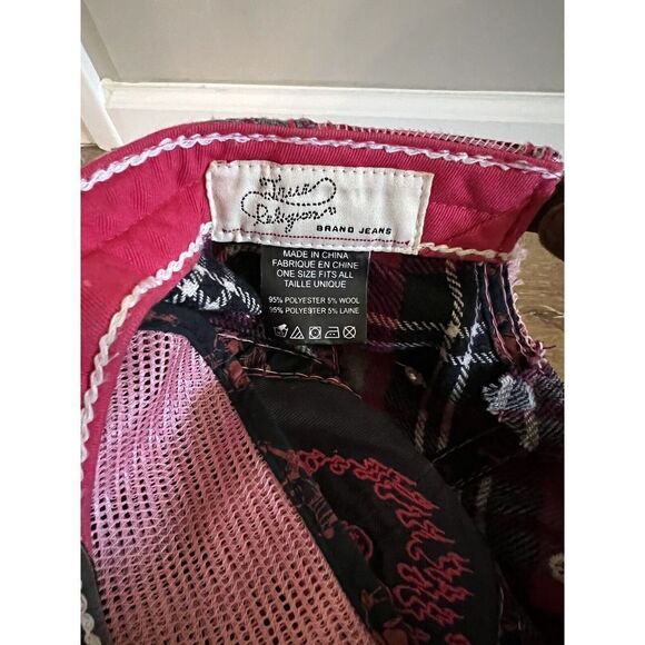 True Religion World Tour Buddha Hat Distressed Adjustable Leather Strapback - Picture 4 of 8